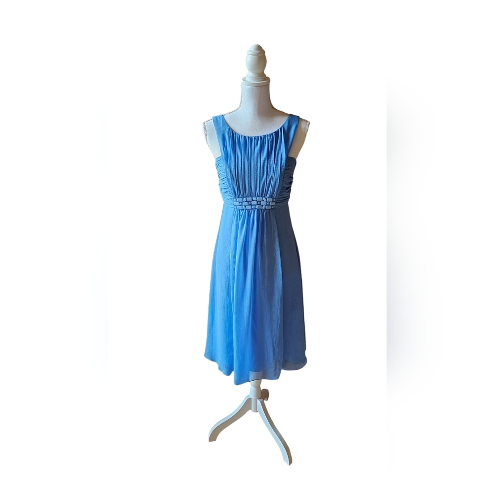 David's Bridal Bridesmaid‎ Women's Dress Sz 6 Evening Formal Blue Bling Wedding - Picture 2 of 7